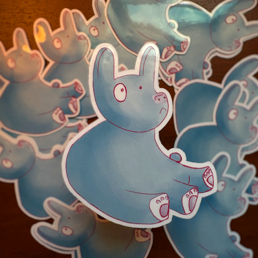 Bashful Bear Vinyl Sticker